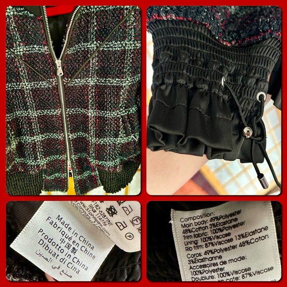 3.1 Phillip Lim Mockneck Tweed Bomber Jacket Coat - Picture 4 of 7